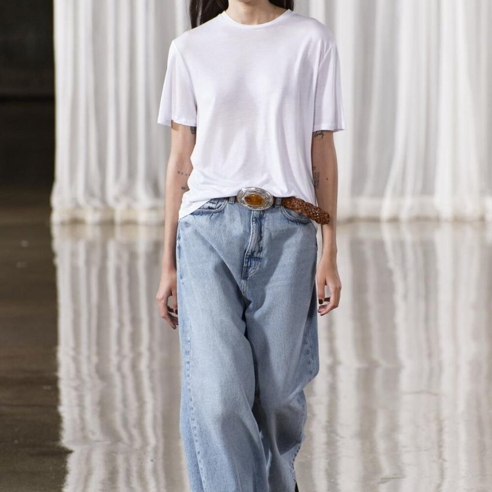 NWT ZARA LEATHER BELT WITH HEWN BUCKLE BROWN - Picture 4 of 4